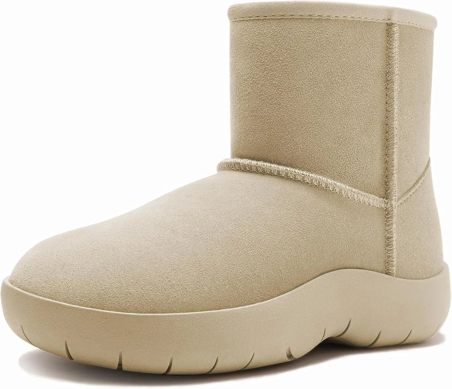 Fujian Genuine Suede Womens Ankle Boots Fur Lined Snow Boots