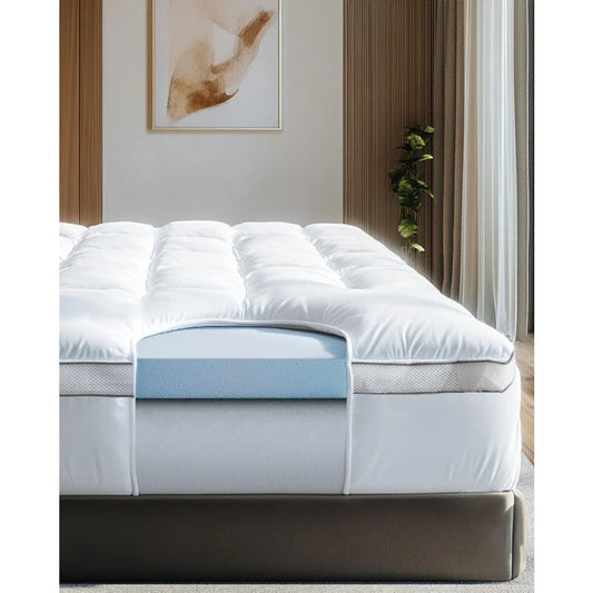Zhuoting Pillow Top Memory Foam Mattress Topper Cooling