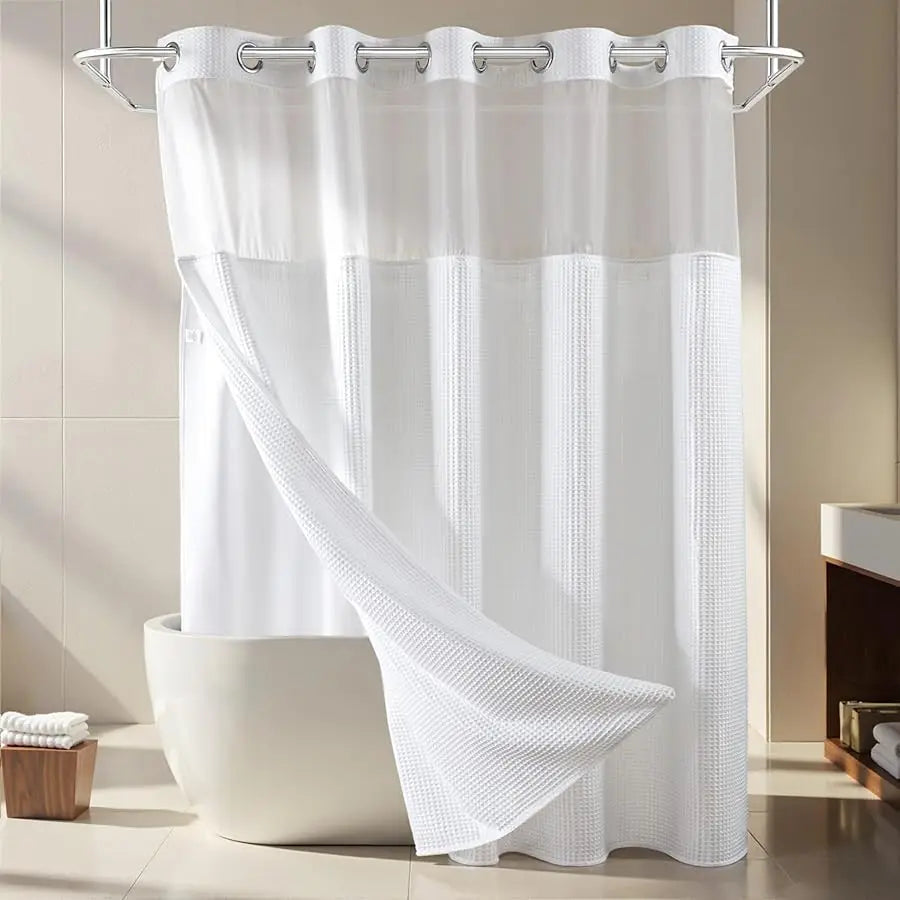 Ri Er Dream Fabric Shower Curtain Set With Replacement Liner