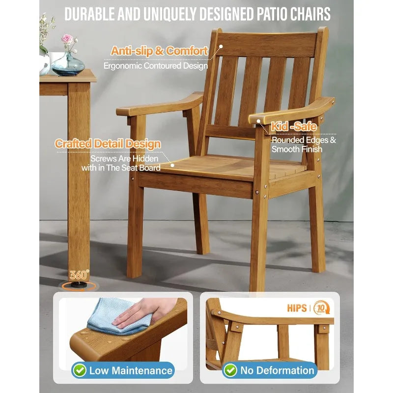 All Weather Outdoor Dining Chairs Set Of 2 Plastic Patio