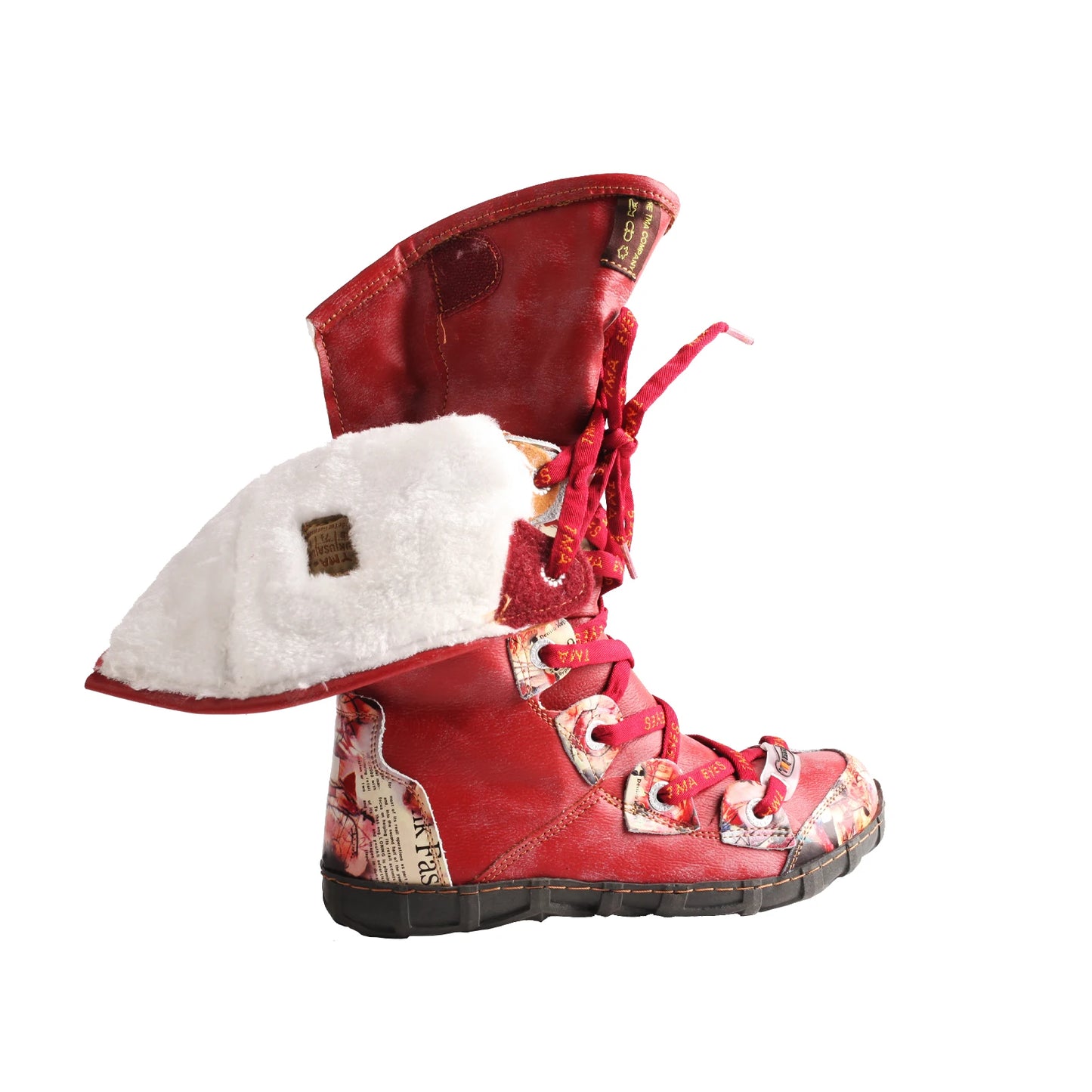 TMA EYES Knee-High Winter Boots With Contrast Stitch Side Zip