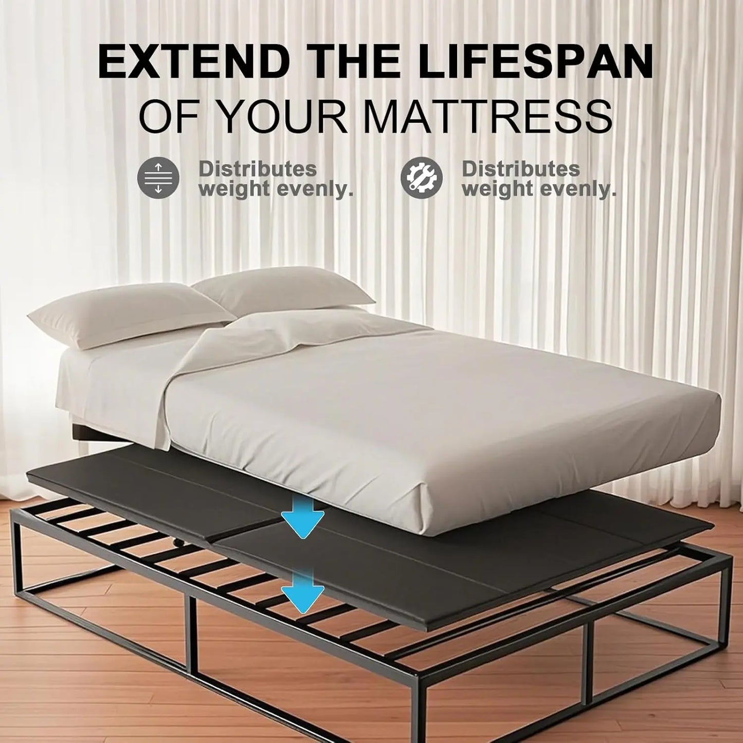 Lightweight Folding Spring Box Bunkie Board Bed Support