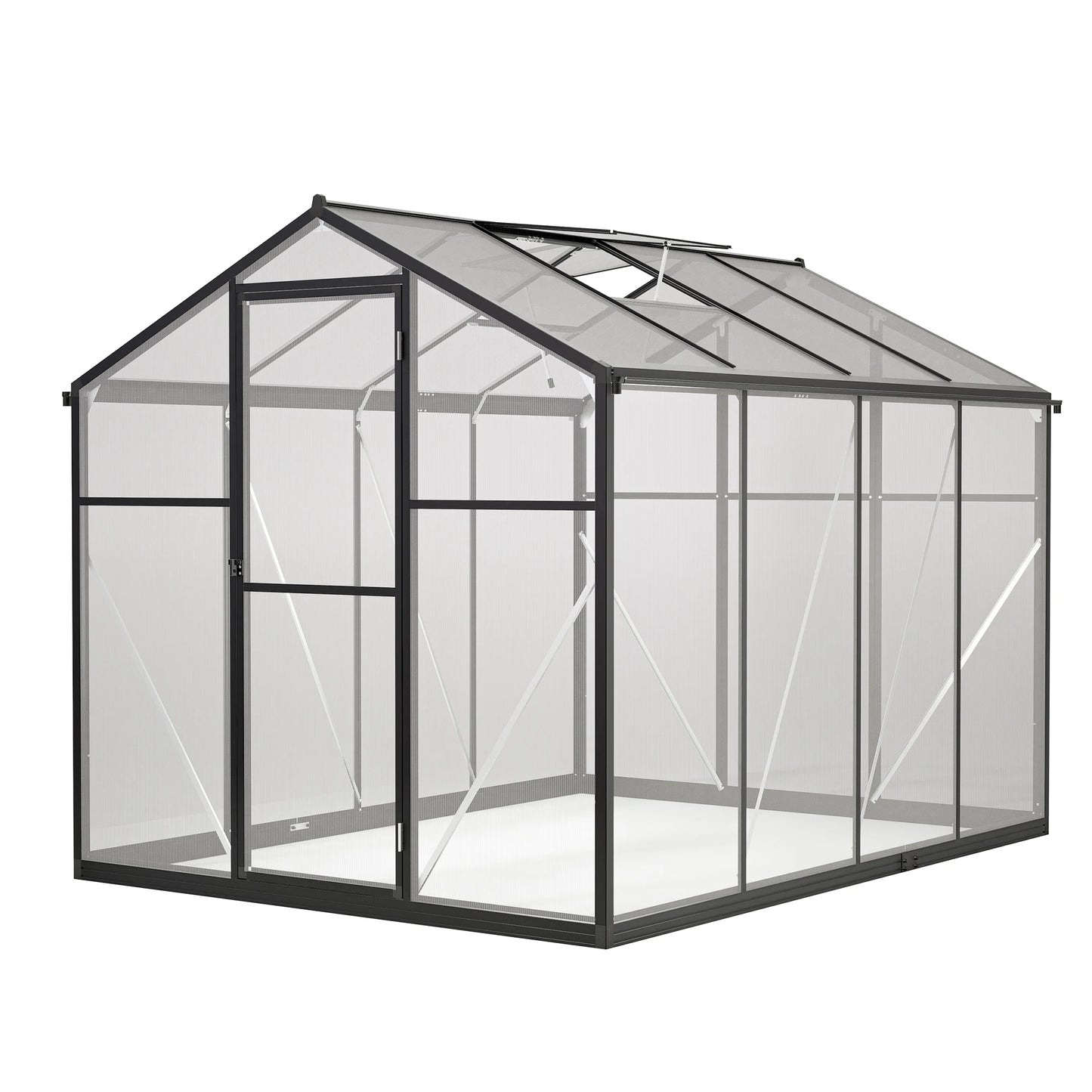 Polycarbonate Greenhouse With Aluminum Frame Walk In Design