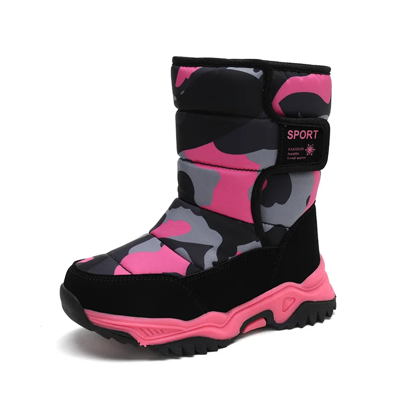 Unisex Plush Winter Snow Boots Waterproof Non Slip