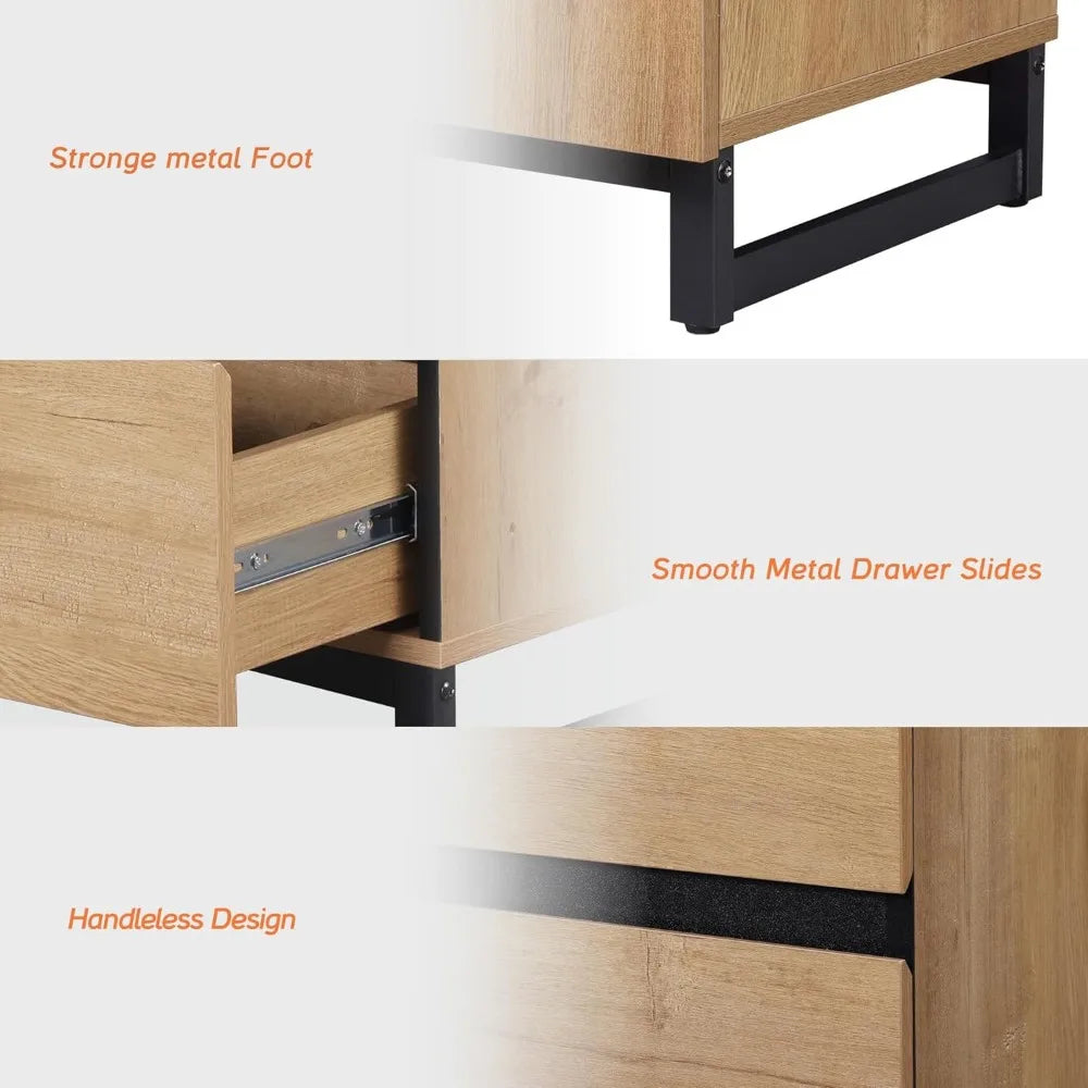 MKDK Dresser And Nightstand Set 3 Piece Bedroom Storage Solution