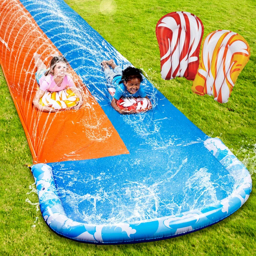 Joyfy Inflatable Water Slide With Dual Racing Lanes For Outdoors
