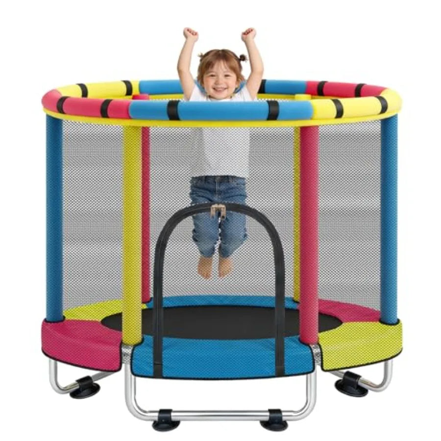 Indoor Outdoor Trampoline With Safety Enclosure Net For Toddlers