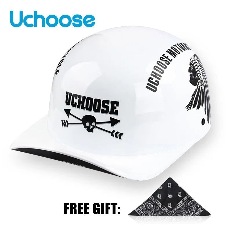 UCHOOSE Unisex Half Helmet Motorcycle Open Face Vintage