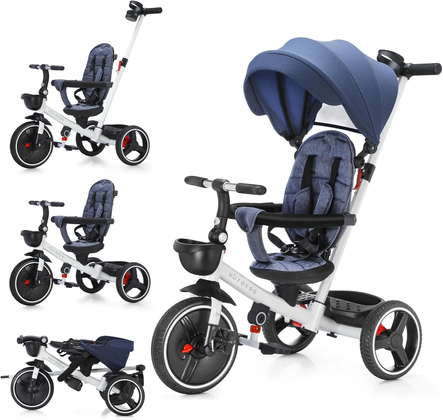 Ubravoo 5 In 1 Baby Stroller Tricycle For Ages 1 To 5