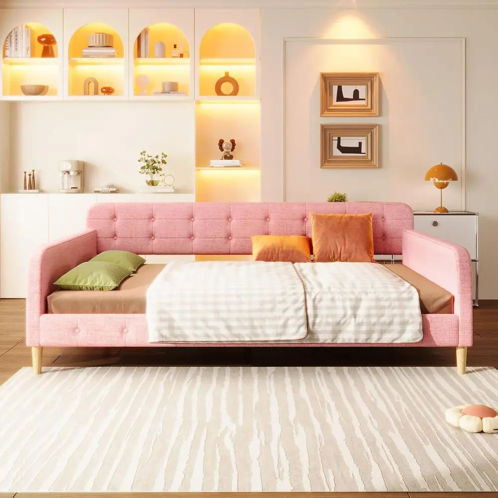 Merax Linen Daybed Upholstered With Four Legs