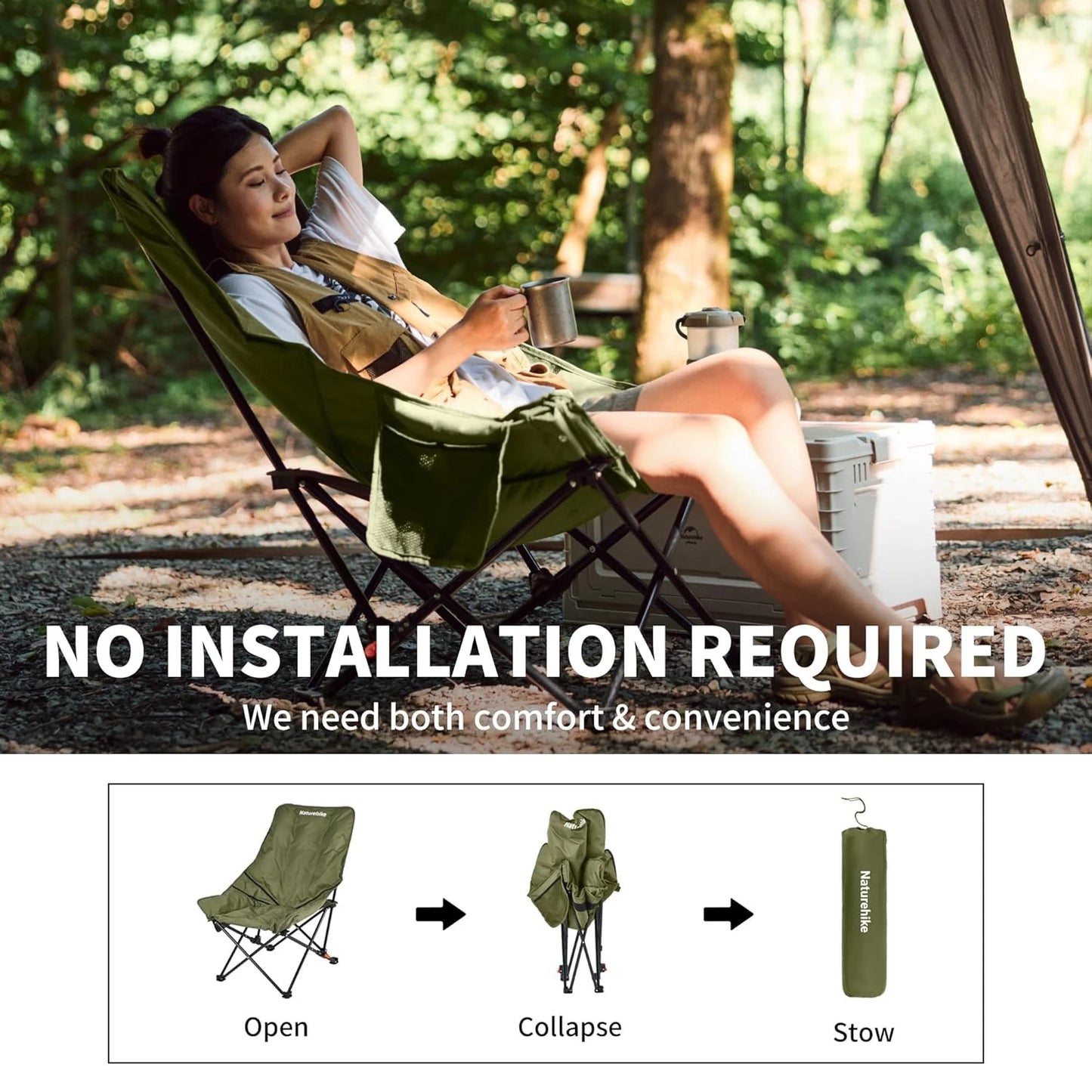 Naturehike Moon Chair High Back Folding Lounge Seat