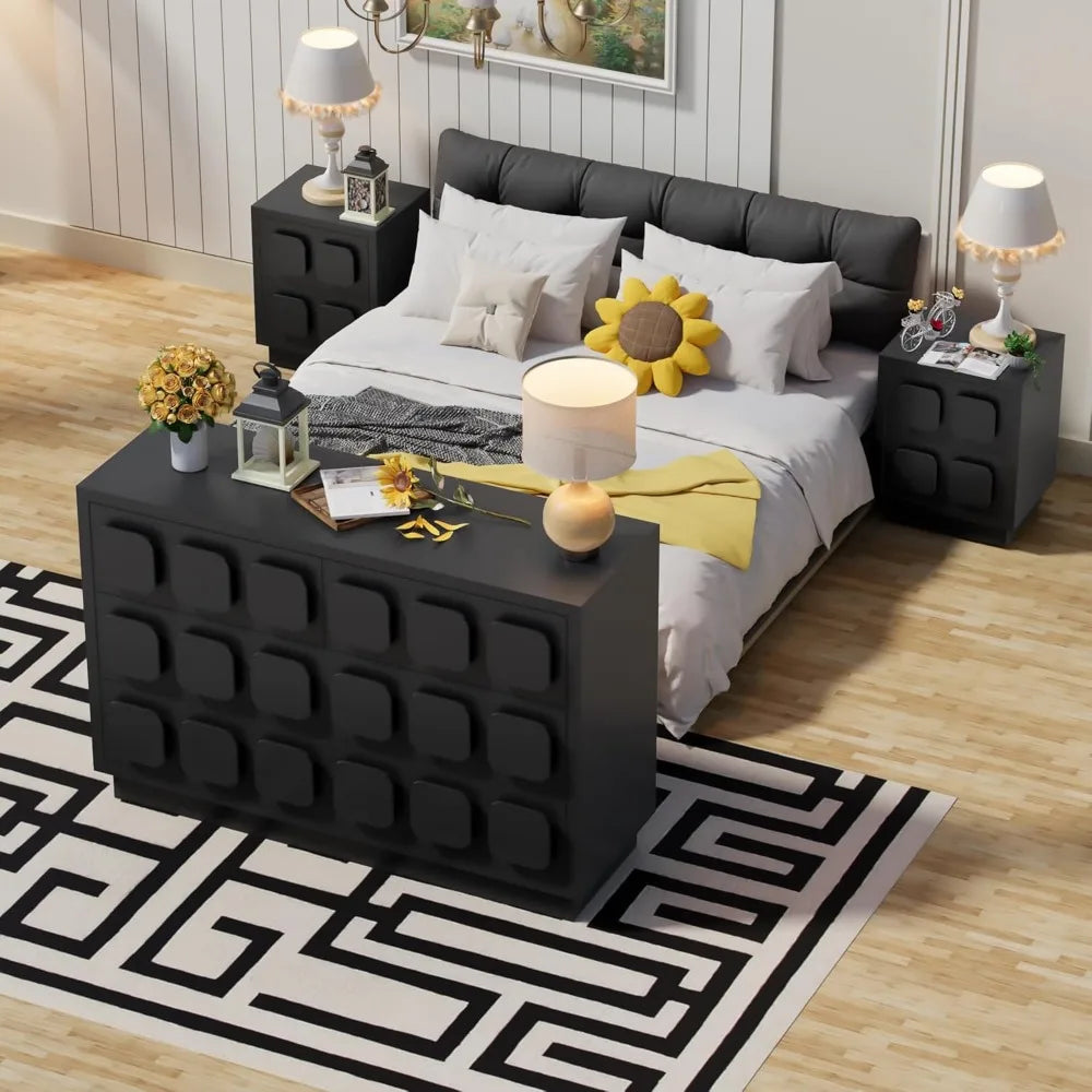 RBXC Bedroom Set With 6 Drawer Dresser And Nightstands