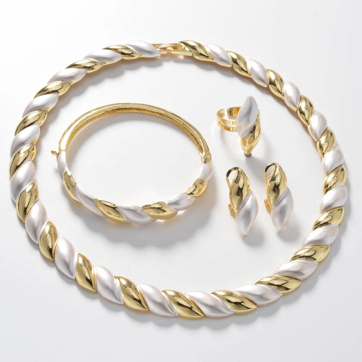Dubai Luxury Jewelry Set Necklace Ring Earrings Bracelet For Women