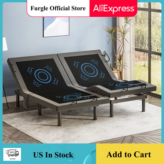 Furgle Adjustable Bed Base With Massage And Remote
