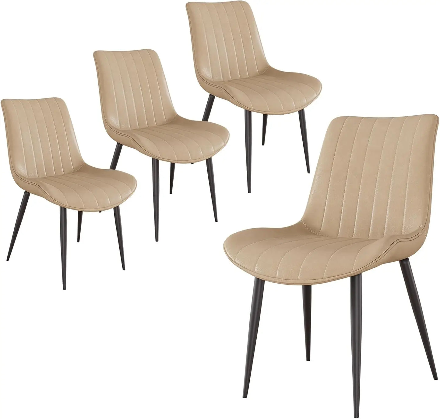 HUANZHUANG Leather Modern Dining Chairs Set of 8