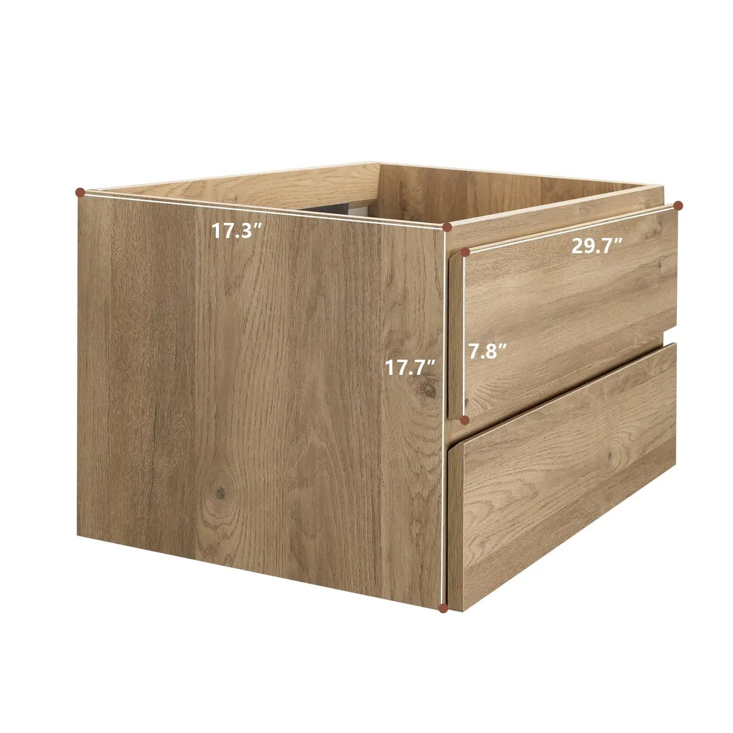 Floating Bathroom Vanity With Sink, Moisture-Resistant MDF, Soft-Close Drawers