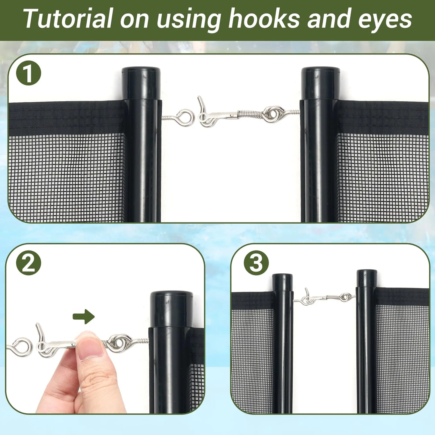 Polar Aurora Removable Pool Fence Mesh For Ground Safety Installation