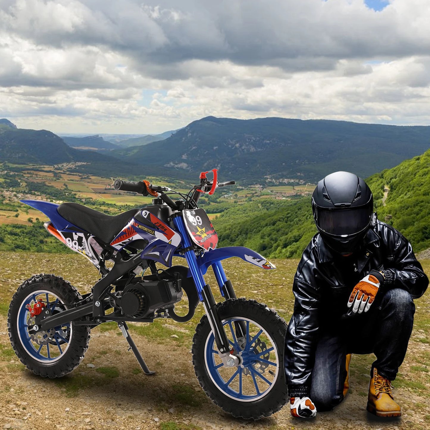 49cc 2-Stroke Dirt Bike Motocross Off-Road Mini Motorcycle