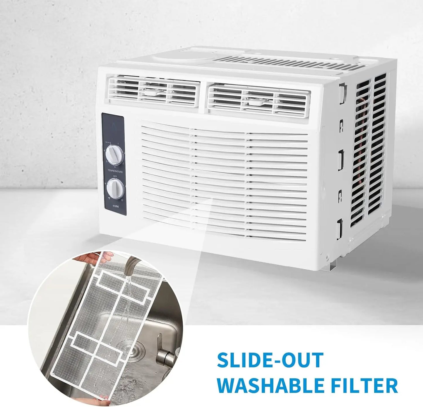Acekool Window Air Conditioner With Remote For Quiet Rooms