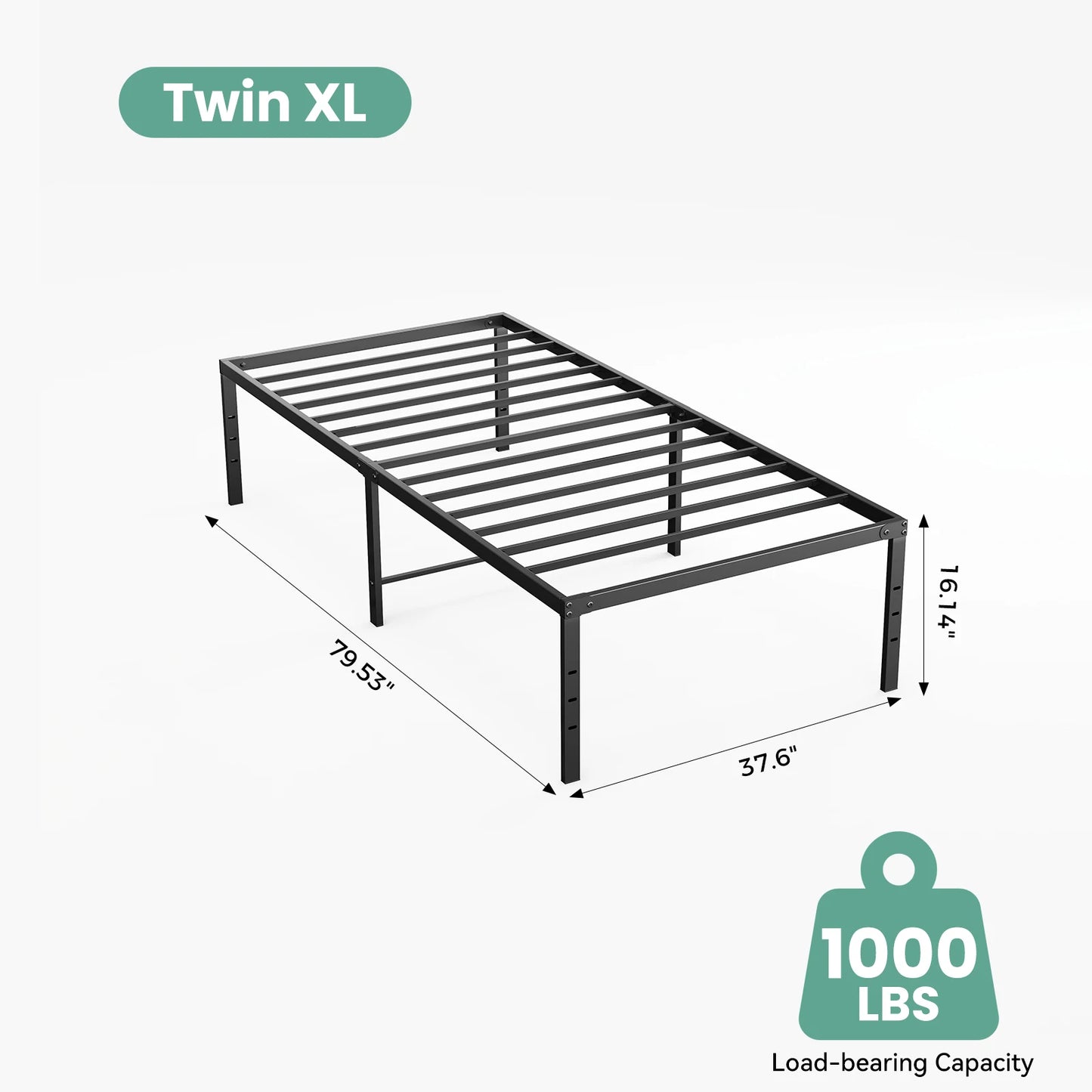MCQ Platform Bed Frame With Storage Sturdy Slat Support