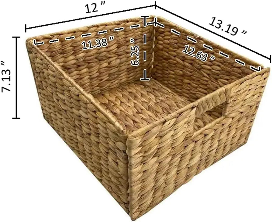 XMSJ 3-Tier X-Side End Storage Cabinet With Wicker Baskets