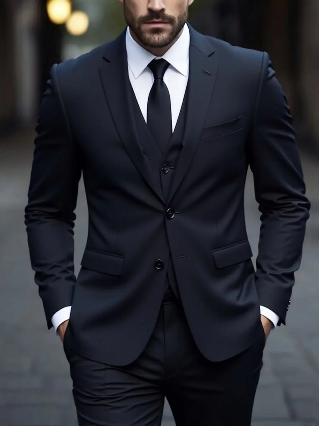 SONGWEJi Three-Piece Suit Anti-Wrinkle No-Iron Formal Business Wear