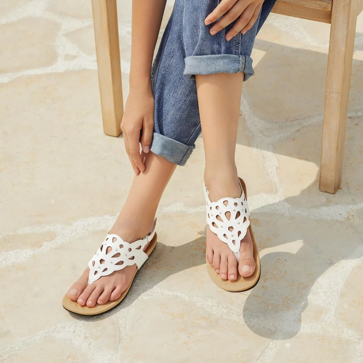 Orthopedic Womens Sandals With Arch Support And Adjustable Thong Sandals