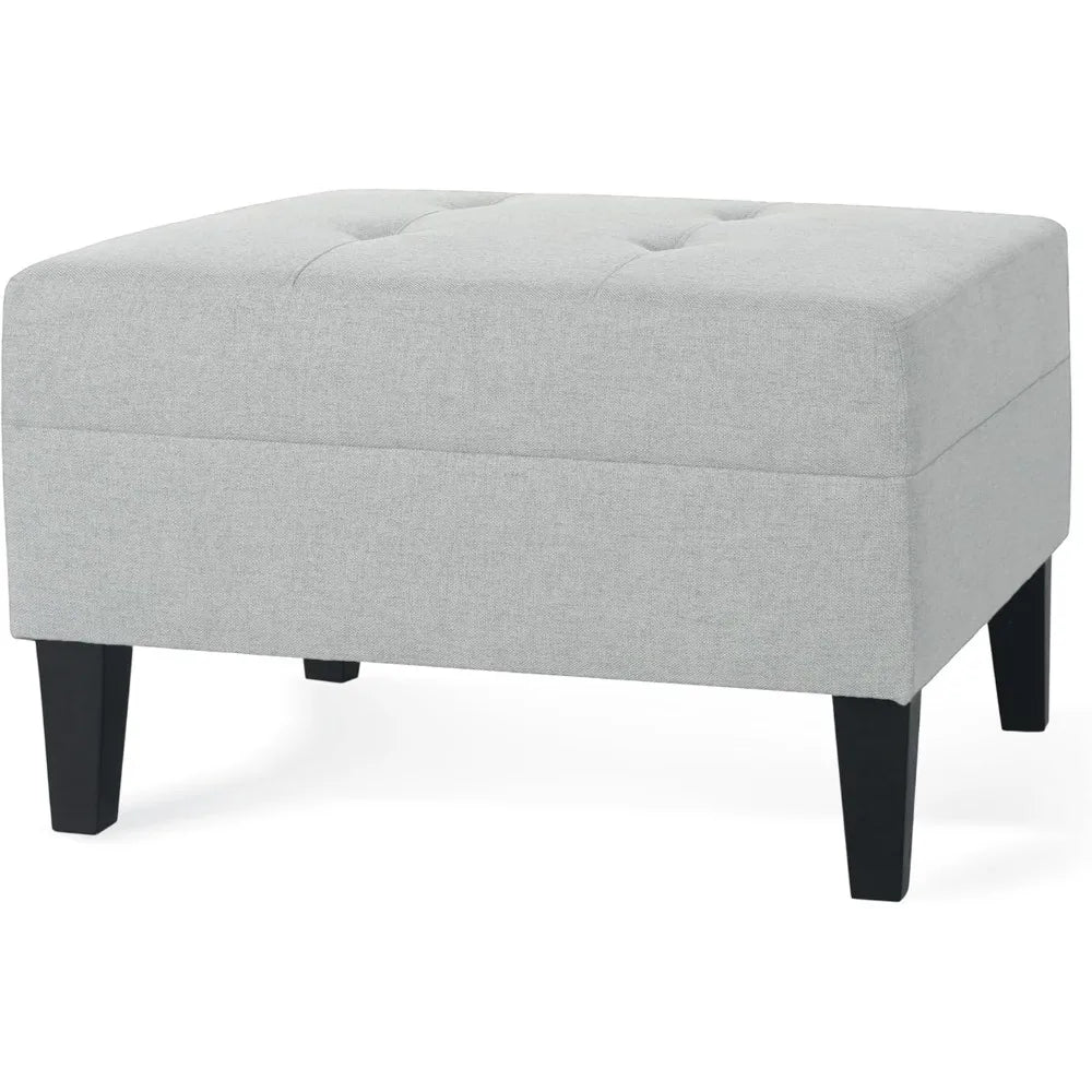 DAFIFY 3-in-1 Foot Stool Ottoman End Table Padded Fabric Upholstery