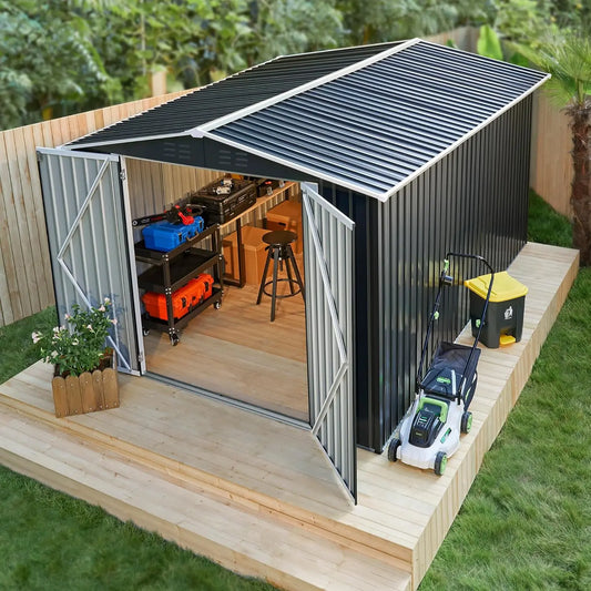 Metal Outdoor Storage Shed With Waterproof Reinforced Frame