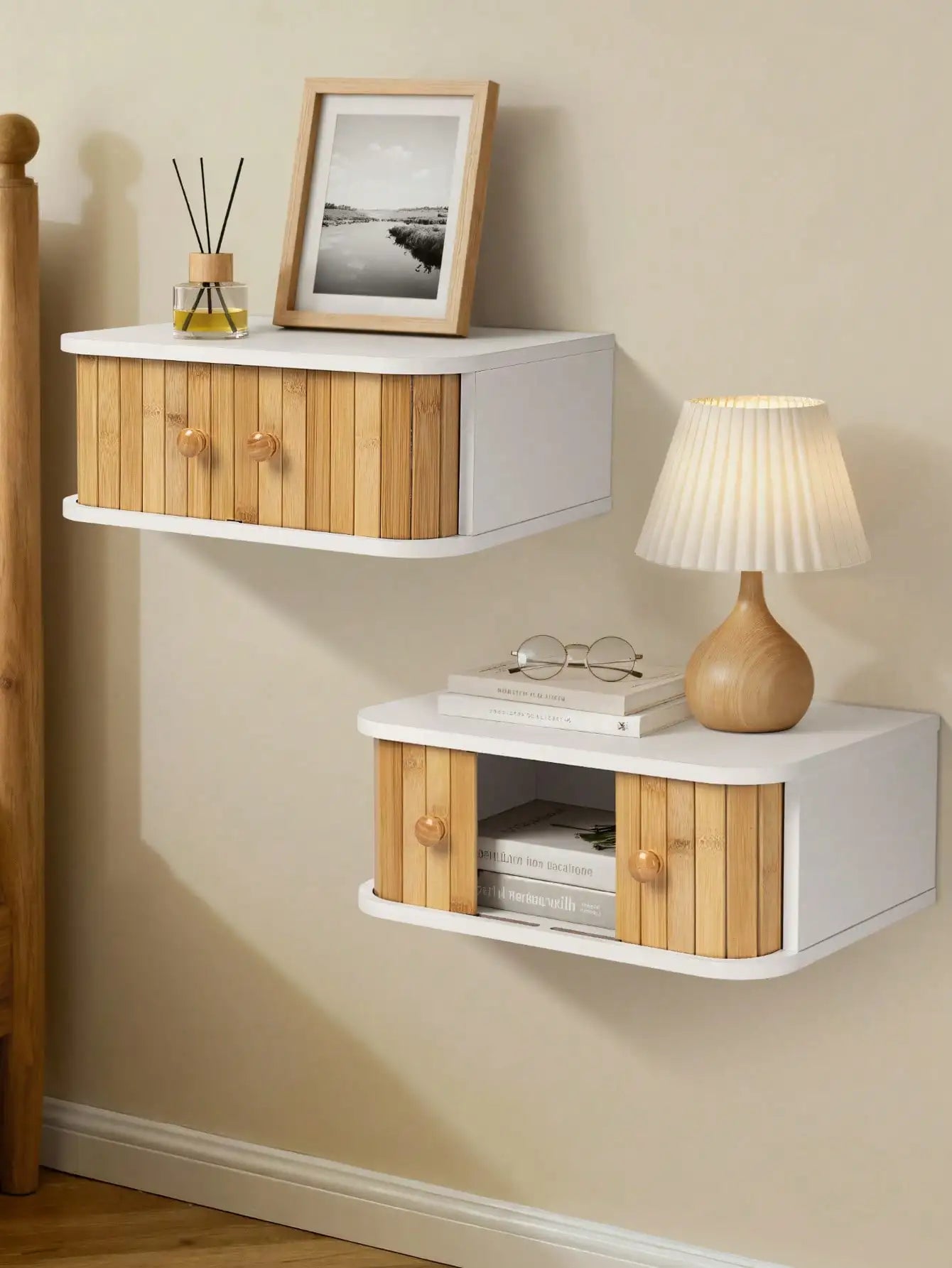 Floating Nightstand Wall Mounted Bedside Table For Small Spaces