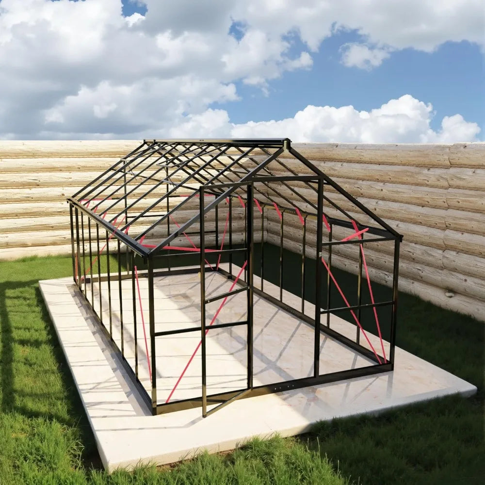 Cover Outdoor Walk-In Polycarbonate Greenhouse with Quick Assembly