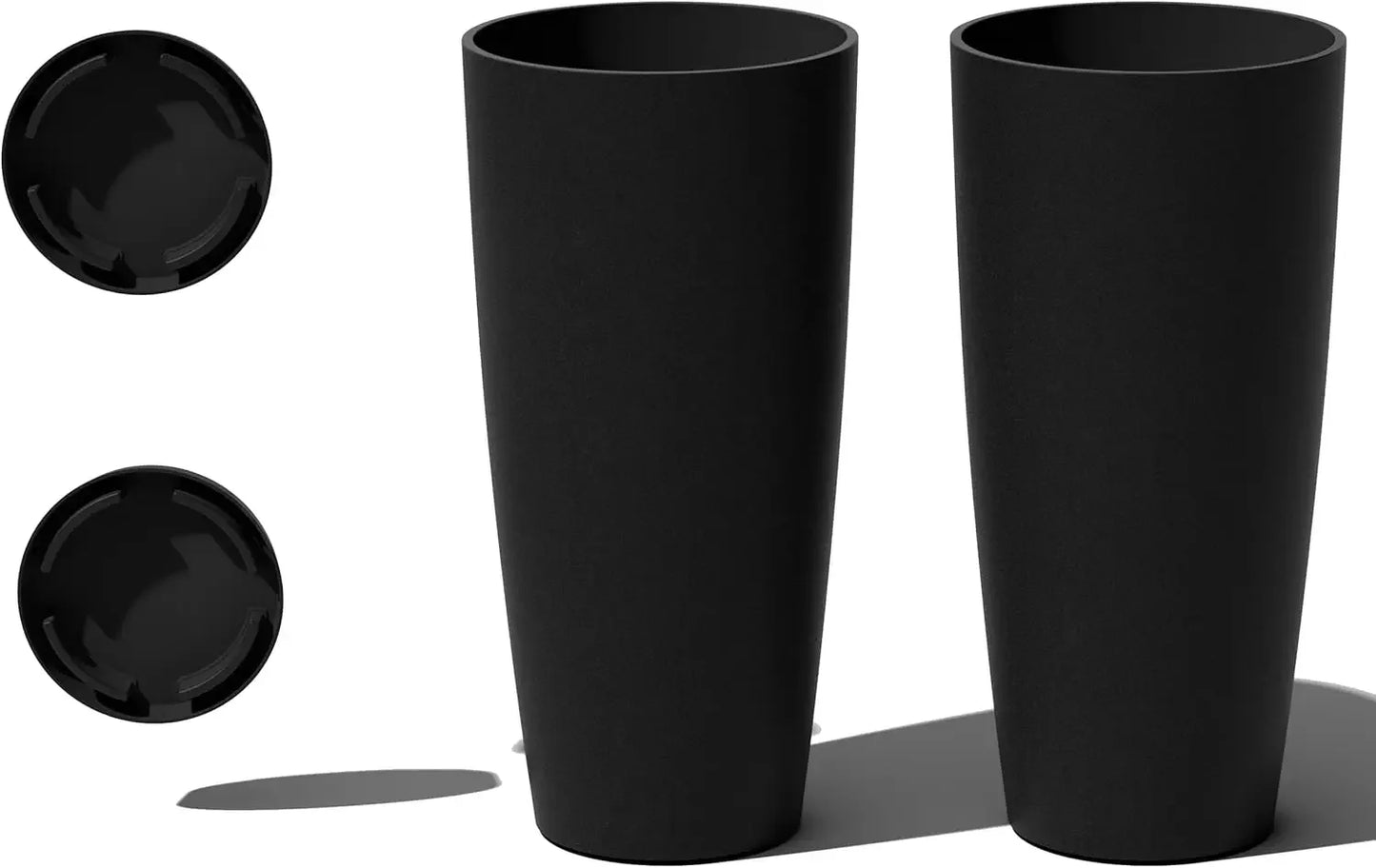 Round Plastic Stone Planter With Drainage Holes Indoors Outdoors