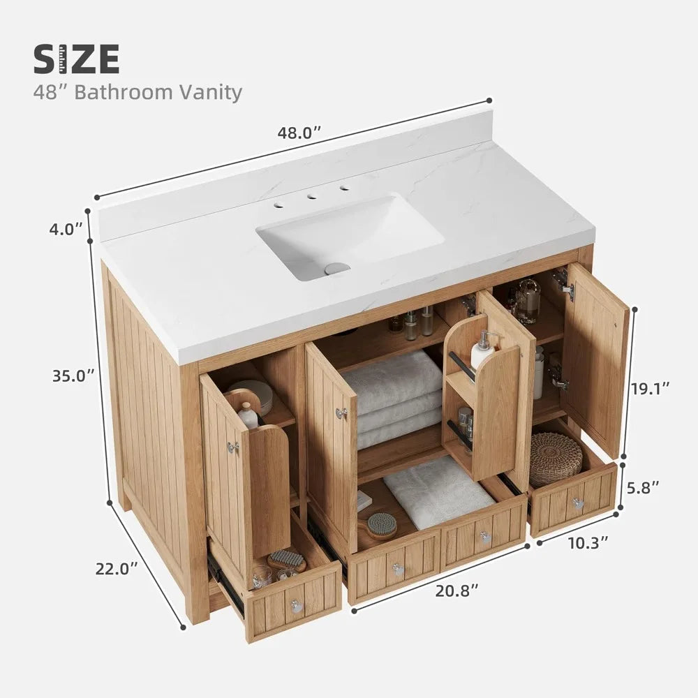 Huanzhuang Modern Wood Bathroom Vanity With Sink Cabinet
