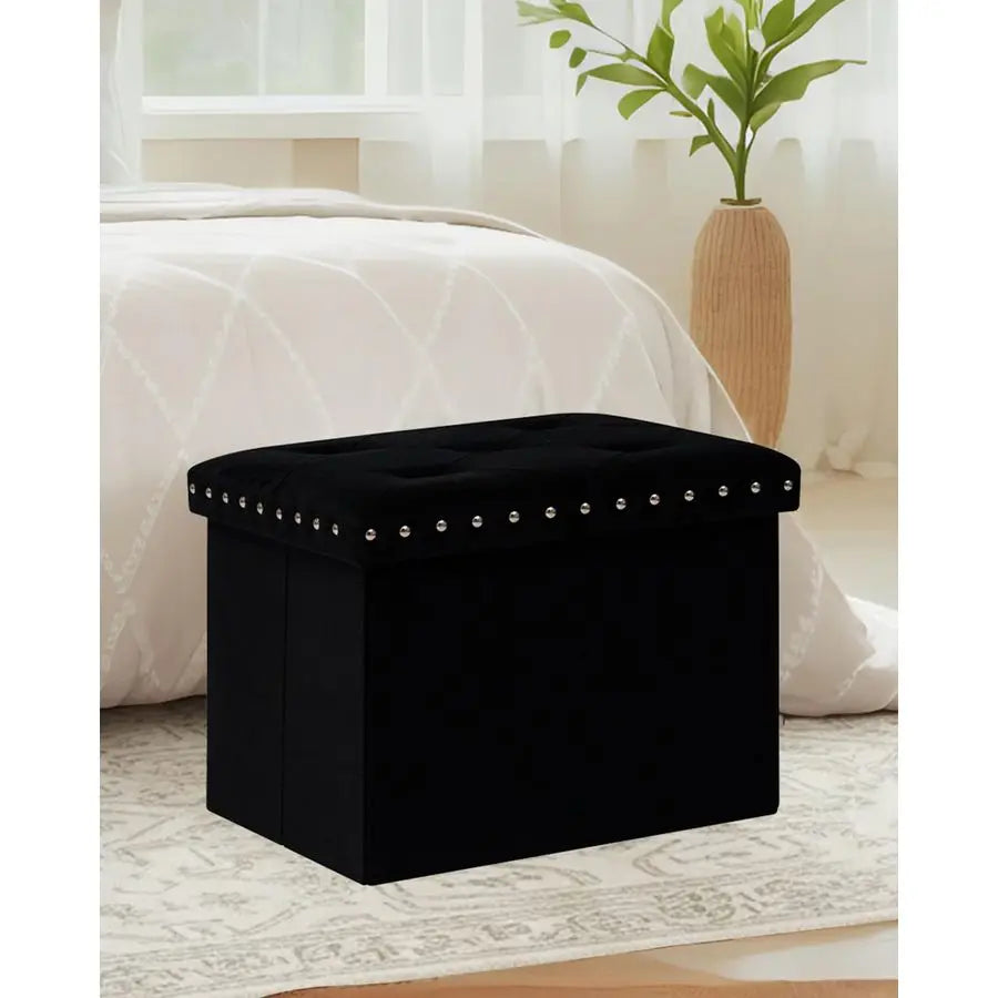 XMSJ Storage Ottoman Cube Folding Tufted Footrest