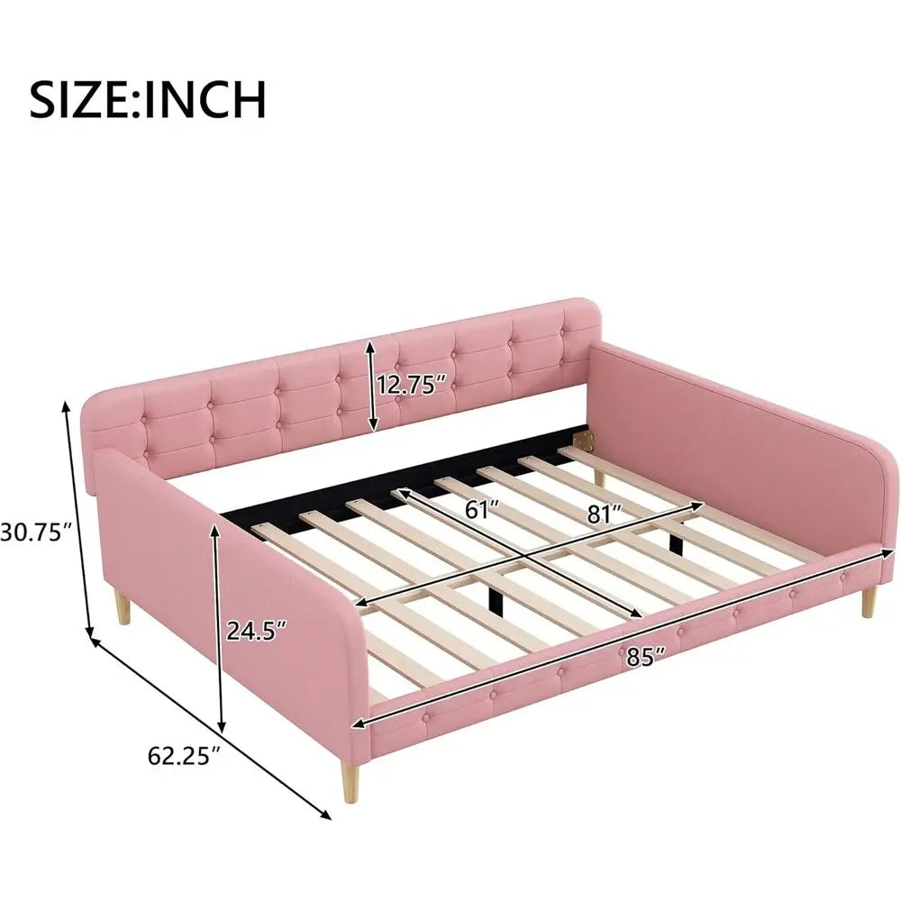 Merax Linen Daybed Upholstered With Four Legs