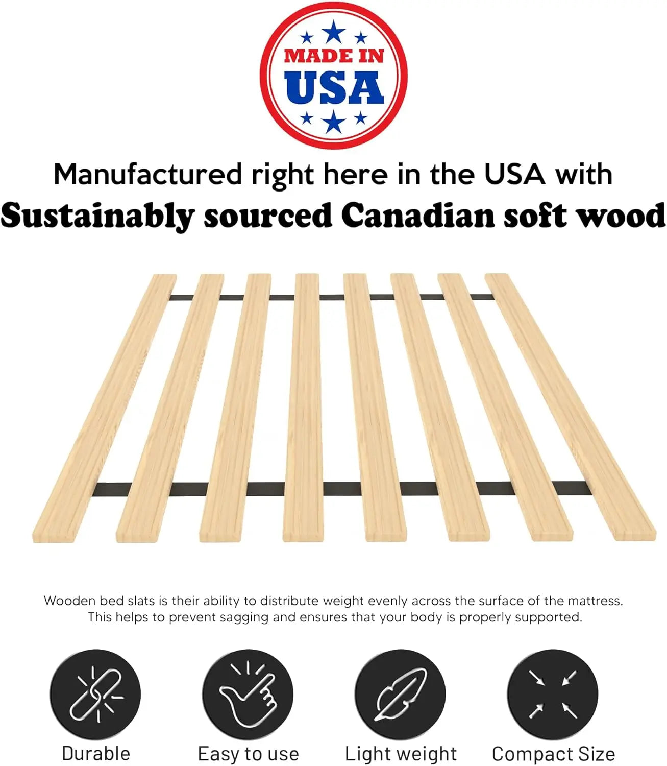 Heavy Duty Vertical Wooden Bunkie Board Bed Slats