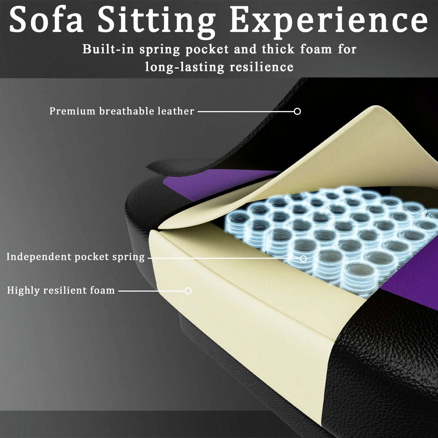 AnYu Furniture Gaming Chair With Pocket Spring Cushion And Footrest