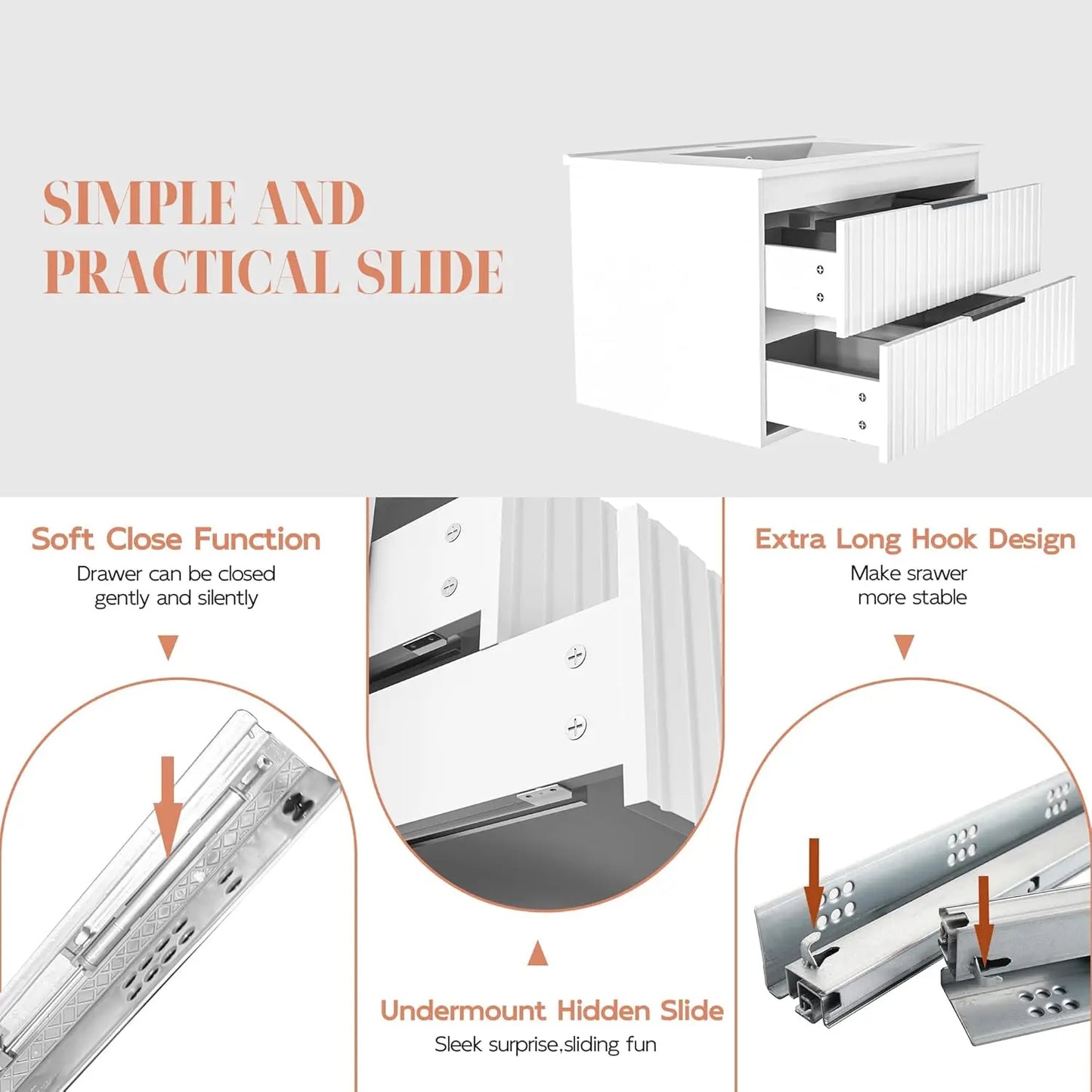 Guangbai Modern Floating Bathroom Vanity With Sink