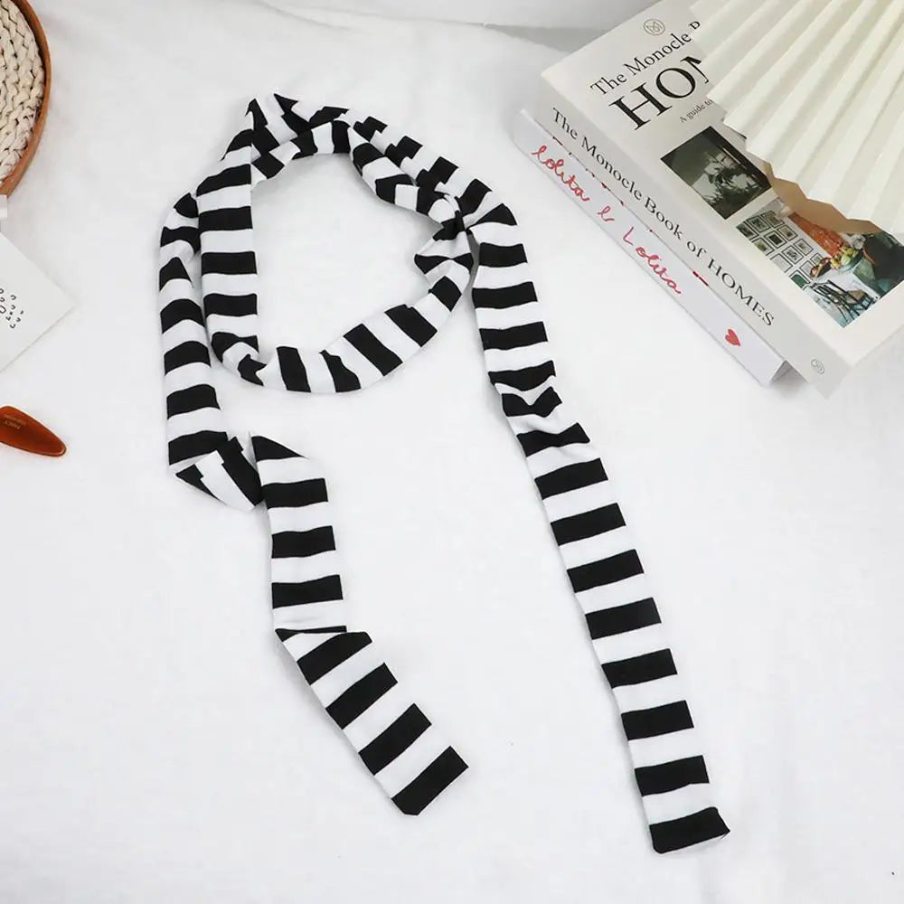 Harajuku Cotton Scarves For Women Stripe Long Neckerchief