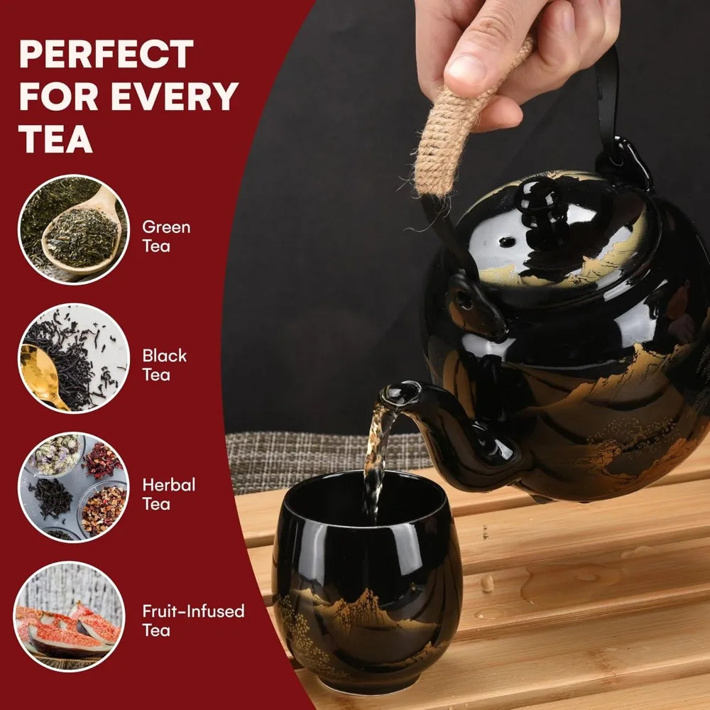 Porcelain Kitchen Tea Set With Teapots And Cups