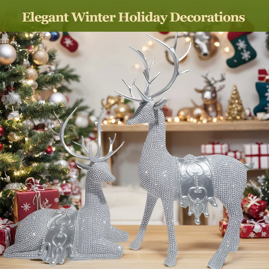 Hign Concerned Beaded Deer Figurines Christmas Reindeer