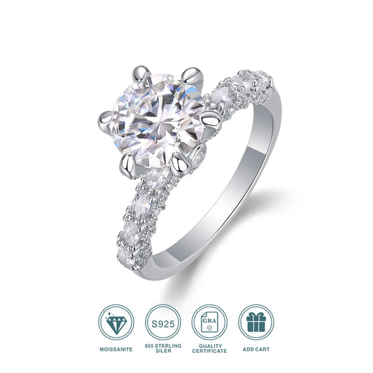 Jiuzuan Moissanite Engagement Ring 925 Sterling Silver
