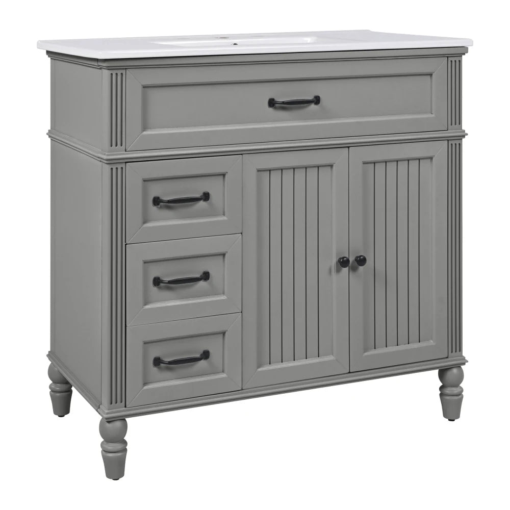 LWO Bathroom Vanity With Sink Cabinet Solid Frame MDF