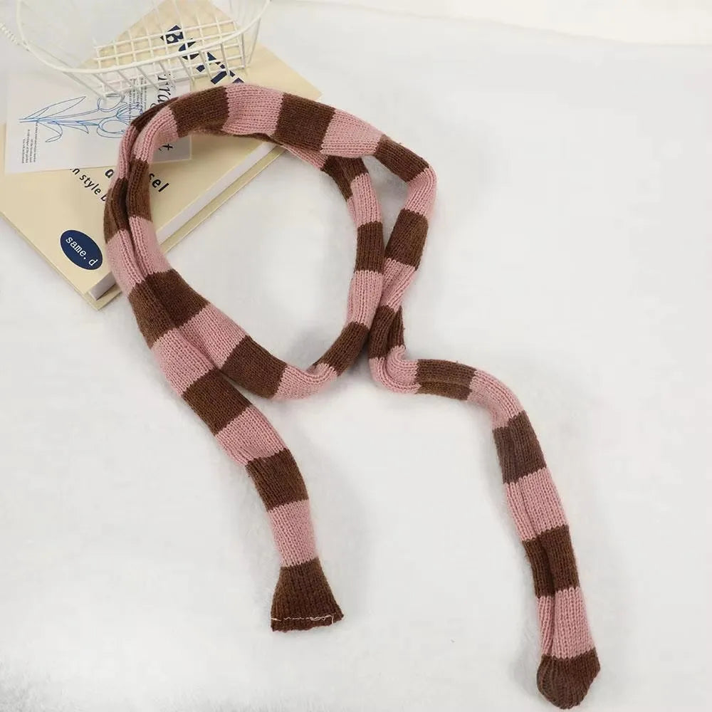 Harajuku Cotton Scarves For Women Stripe Long Neckerchief