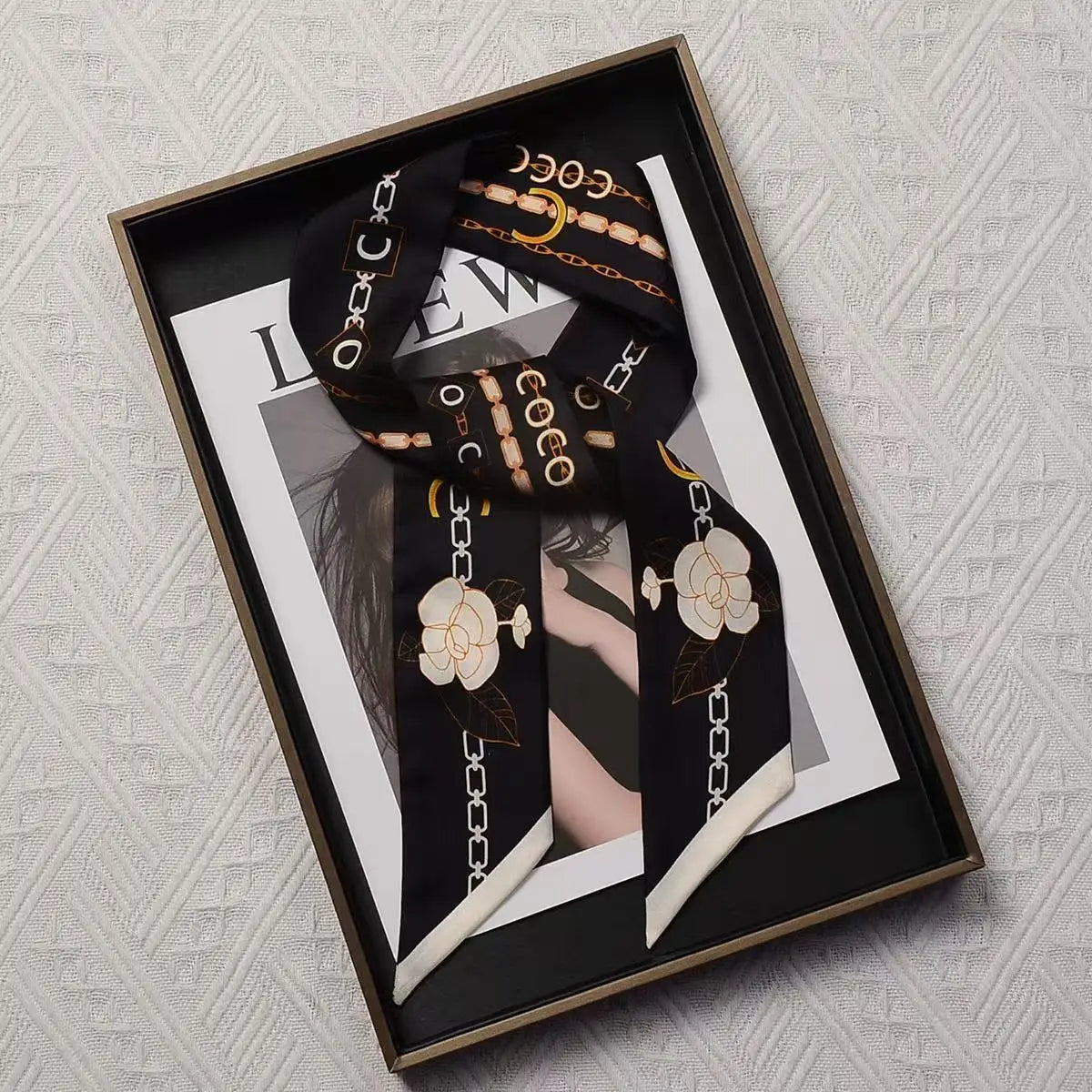 French Elegant Silk Scarf And Ribbon Headband