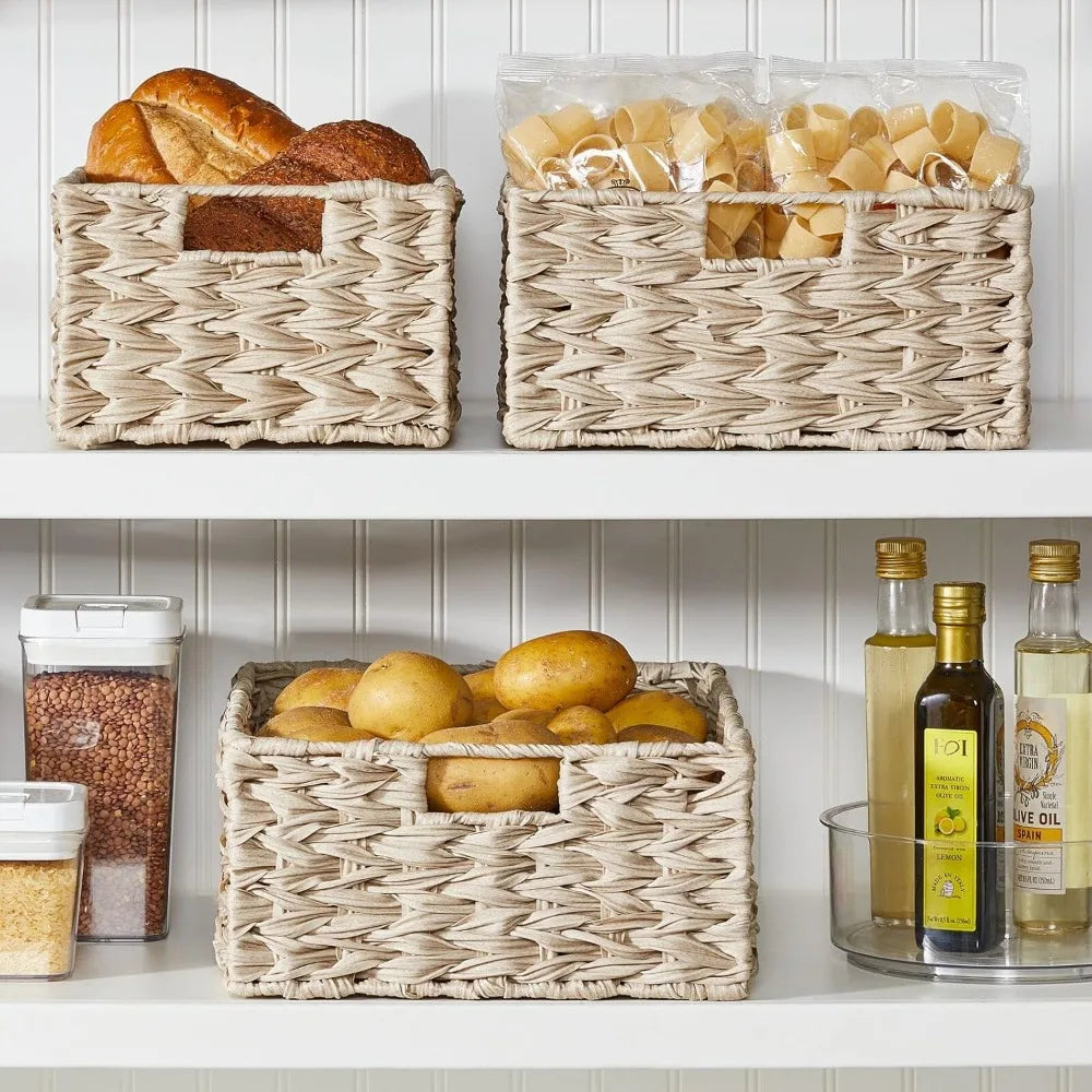 mDesign Storage Baskets Set for Bathroom and Bedroom