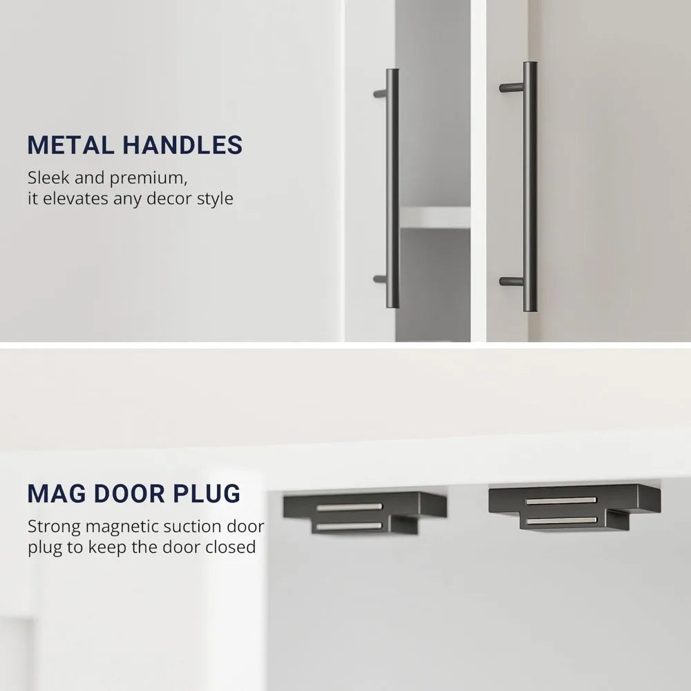 Color Six-Door Kitchen Pantry Cabinet With Shelves