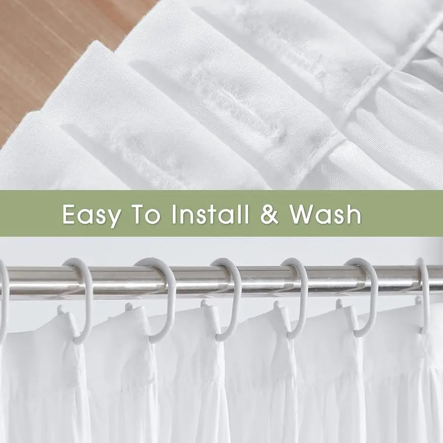 Guangdong Victorian Ruffle Shower Curtain Ruched Microfiber Bath Decor