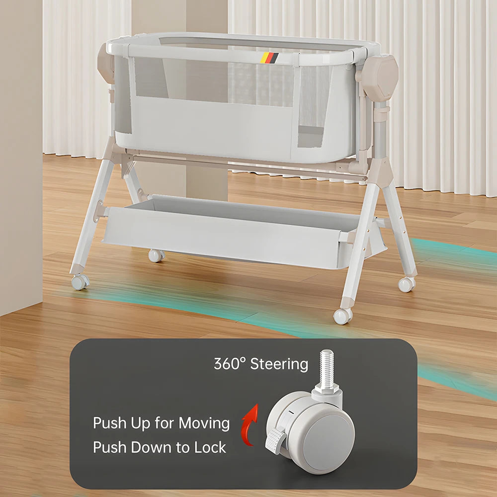 Steanny Automatic Rocking Bassinet For Newborn Bedside Sleeper With Music