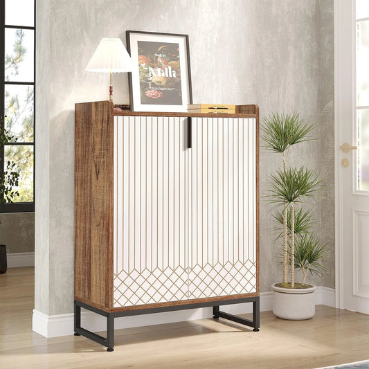 Tribesigns 5-Tier Shoe Cabinet With Doors